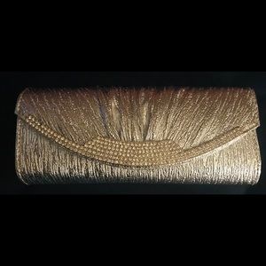 Ladies silver colored evening bag